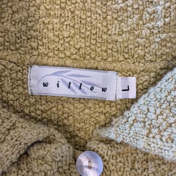 Women's Willow Green Cardigan/ Jacket Size large 100% Cotton - Picture 5 of 6